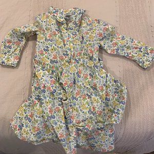Ralph Lauren Long Sleeve Toddler Shirt Dress with Matching Diaper Cover (24M)